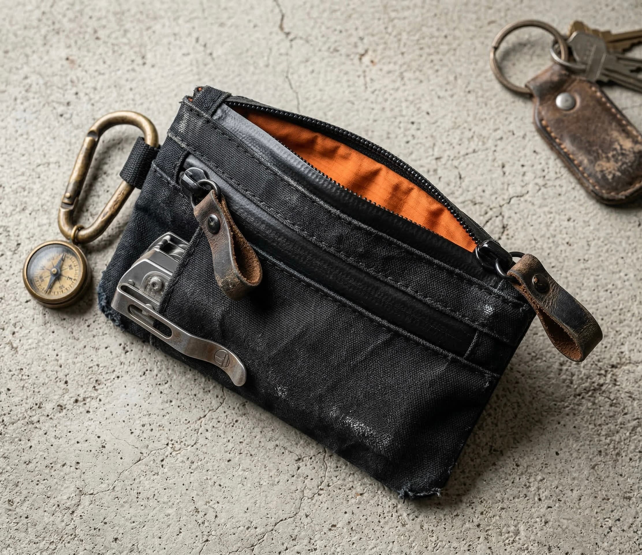 Small tech pouch with cable organizers